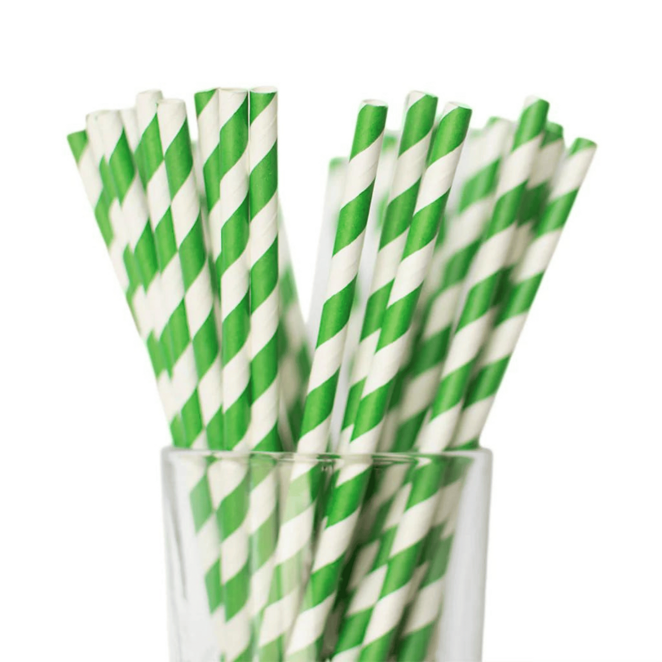 Бумажные трубочки – зелено-белые