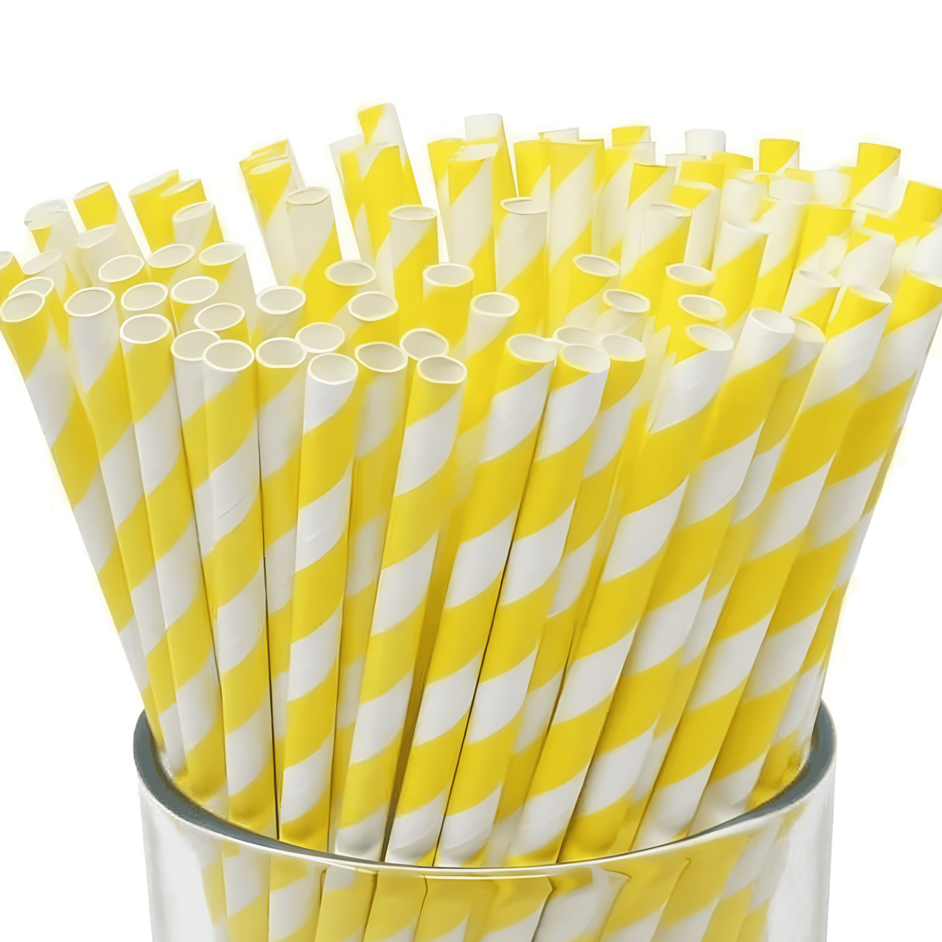 Бумажные трубочки – желто-белые